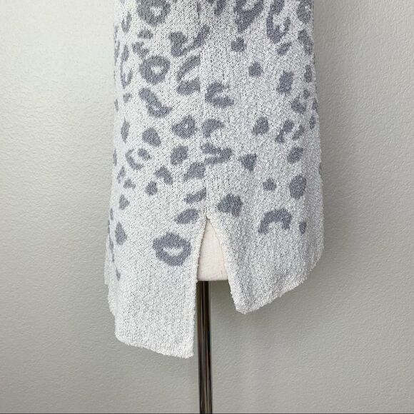 NWOT Knox Rose Leopard Textured V-Neck Pullover High-Low Hem Sweater - Picture 8 of 13